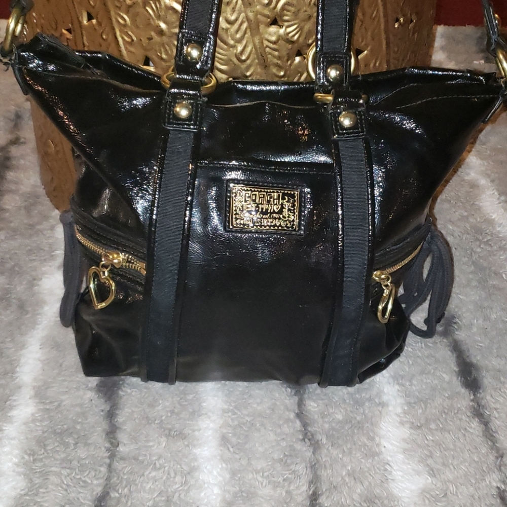 Coach Signature Liquid Gloss Pocket Tote